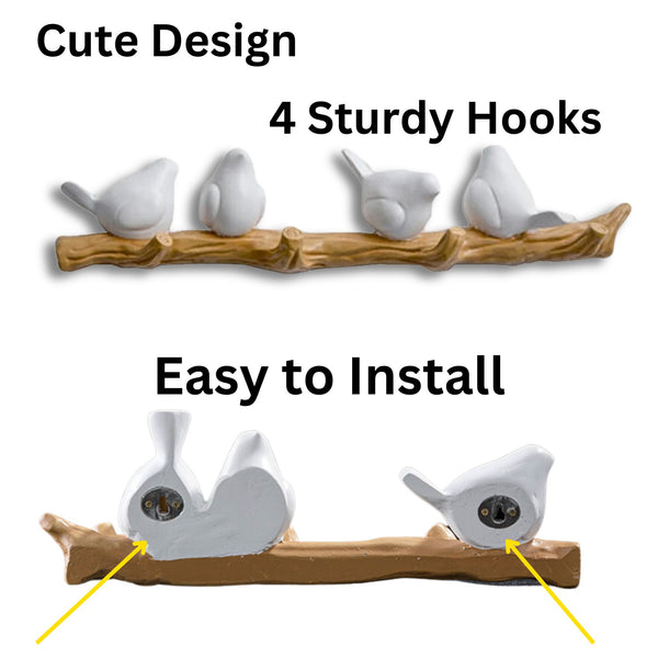 Rustic 4-Hook Wall Mount Coat Rack, 19" Entryway, Bathroom Towel Hanger by Sona Casa