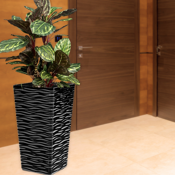 Tall Black Planter Pot Set of 2, Indoor/Outdoor, 22" Modern Minimalist Decorative Flower Pots, Home, Garden, Backyard, Front Porch, Patio Decor by Sona Casa