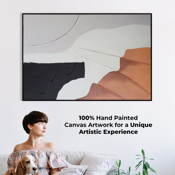 Earthy Painting, 47" Textured Impasto Canvas Artwork Wall Decor for Home by Sona Casa