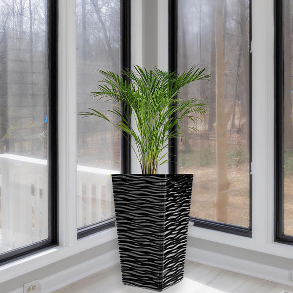 Tall Black Planter Pot Set of 2, Indoor/Outdoor, 22" Modern Minimalist Decorative Flower Pots, Home, Garden, Backyard, Front Porch, Patio Decor by Sona Casa