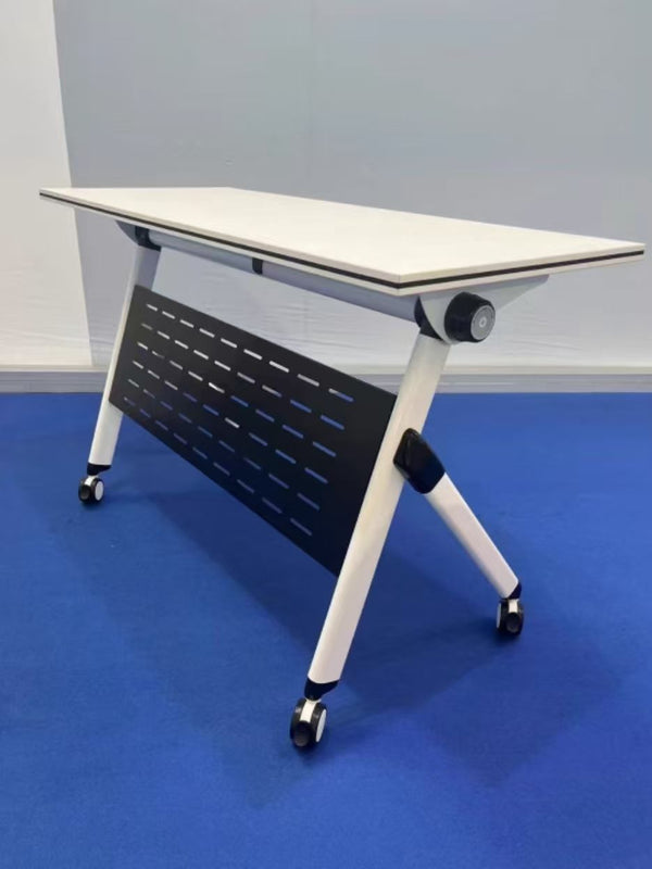 Corporate Conference and Training Table, Folding, White, Black Baffle-Sona Casa