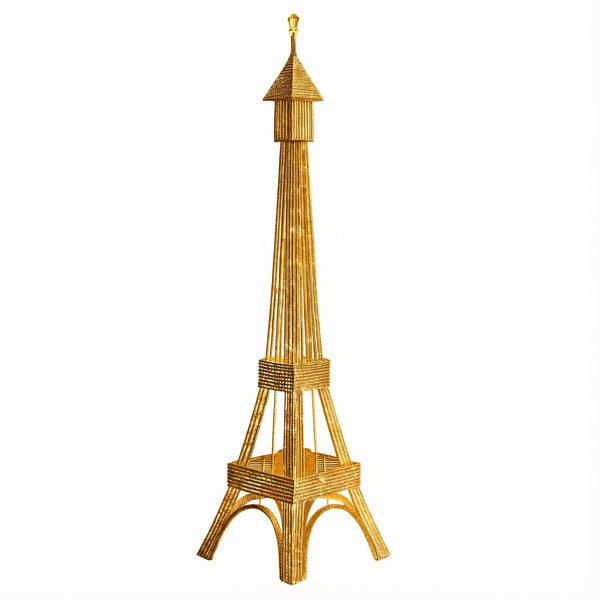 Tall Eiffel Tower LED Floor Lamp 63 inch Modern Decorative Paris France Model with Gold Frame & White LED Ambient, Home Decor Lighting-Sona Casa