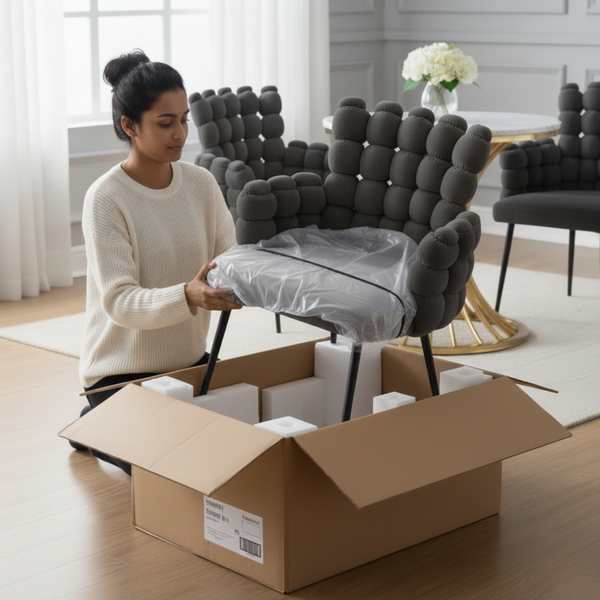 Set of 2 Modern Upholstered Accent Chairs in Gray with Elegant Black Metal Frame, Contemporary Plush Cushioned Seating for Home, Office, Living Room-Sona Casa