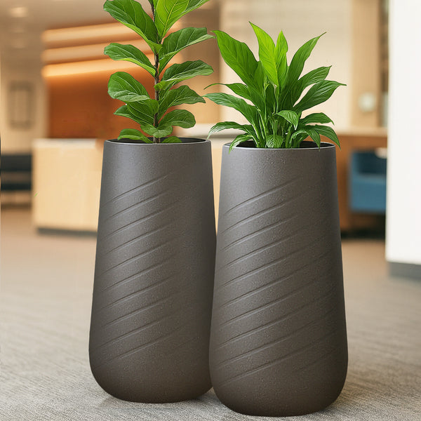 Set of 2 Modern Tall Indoor Self Watering Decorative Plant Pot, 33 in Contemporary Flower Pot Home, Office, Garden Decoration, Gift-Sona Casa