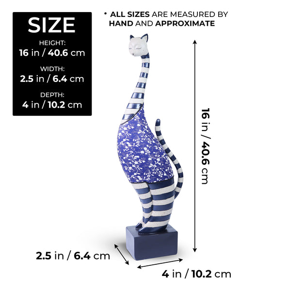 Cat Statue Office, Home Decor, 16" Coffee Table Centerpiece by Sona Casa