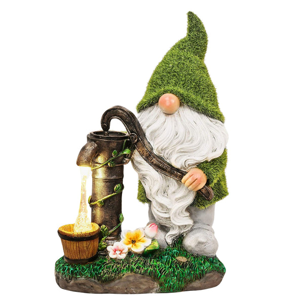 Garden Gnome Solar Light, 12" Garden Gnome, Lawn Ornament, Outdoor Decor by Sona Casa