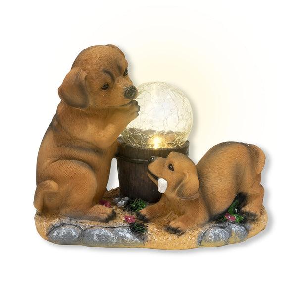 Solar Garden Dog Statue, Housewarming Gift For Dog Lovers, 9" Outdoor Decor by Sona Casa