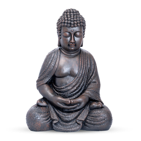 Tall Buddha Statue, Large 24" Temple Indoor Outdoor Sculpture, Living Room Garden Patio Statuary Decor by Sona Casa