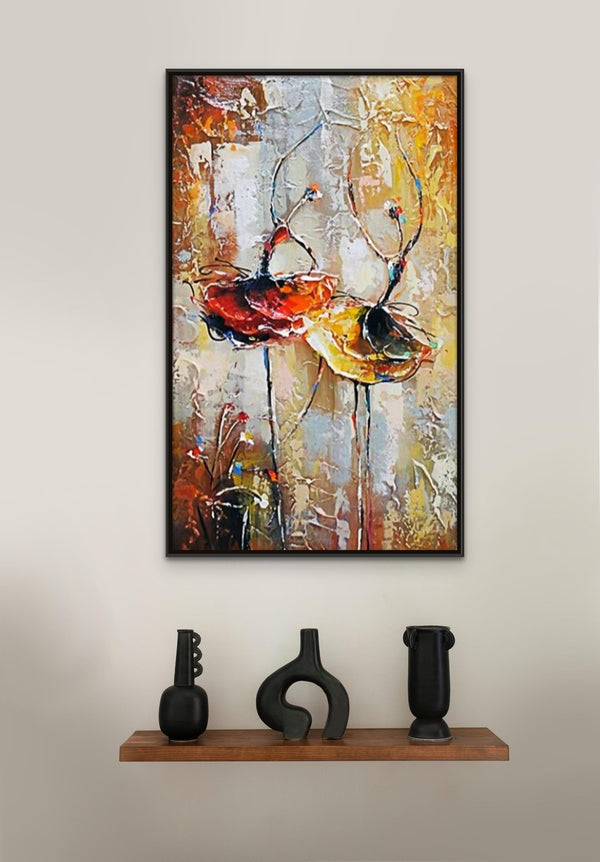 Abstract Ballet Art - Original Ballerina Oil Painting on Canvas, Modern Dancer Wall Decor, Ideal Gift for Art Collectors & Enthusiasts by Sona Casa