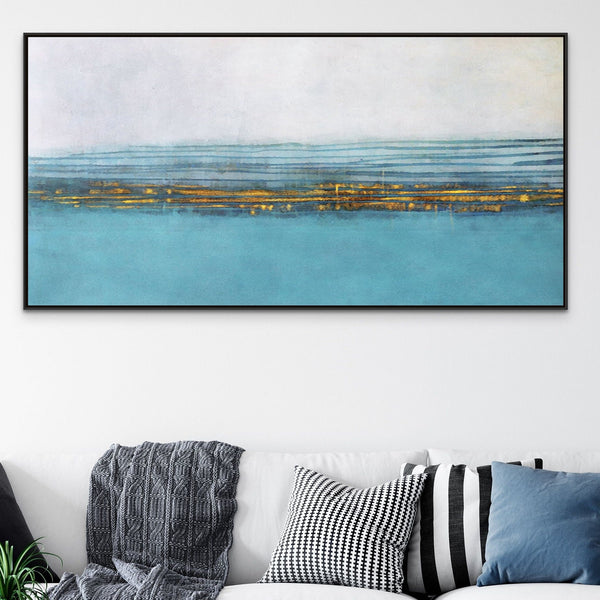 Blue Lagoon, Abstract Painting, Living Room Wall Art, Painting on Canvas, Abstract Art, Blue Painting by Sona Casa