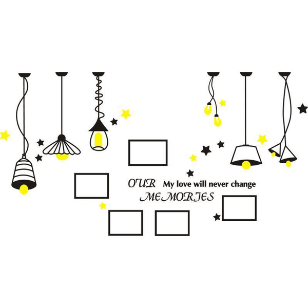 Modern 3D Decorative Lamps and Photo Frames Wall Stickers by Sona Casa