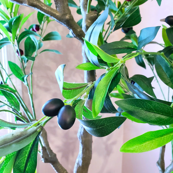Large Realistic Faux Olive Tree with Olives, 160 cm/60 inches, Fake Tree, Artificial Fruit Tree, Home or Office Decor, Restaurant or Cafe Ornament by Accent Collection