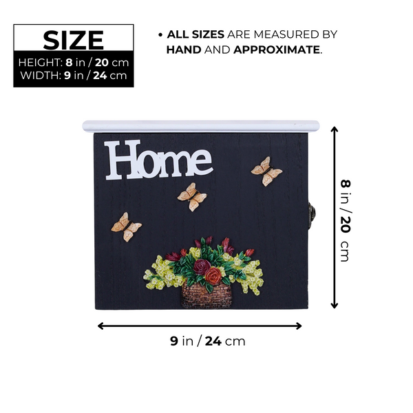 Rustic Wooden Wall Key Holder, 8" Decorative Key Hanger 3 Double Hooks Organizer for Home Office Entryway, Unique Gifts by Sona Casa