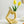 Abstract thinking statue with faux tulip, Yellow Desk Decor