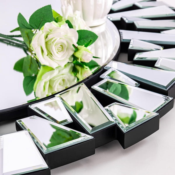 Large 3 ft Frameless Round Glass Mirror, Modern Design, Thick High Quality Glass, Easy to Hang-Sona Casa