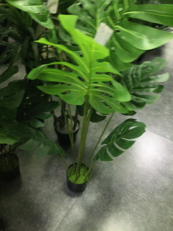 Large Artificial Monstera Plant, 120cm Nealy Natural with Cement Base, Indoor, Patio, Porch, Home Office Decor, Gifts-Sona Casa