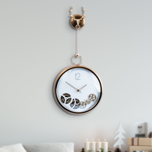 Elegant Gold & Black Metal Pendulum Wall Clock - Silent, Modern Decor for Living Room, Office by Accent Collection