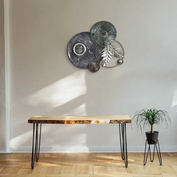 Circular Plates, Large Metal Wall Ornament and Clock, Unique Wall Decoration by Accent Collection Home Decor