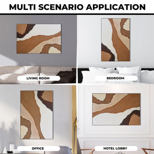 Handmade Brown Abstract Painting, 47" Impasto Textured Canvas Artwork Wall Decor by Sona Casa