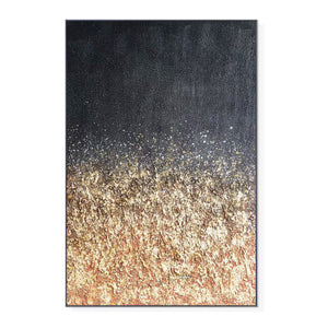 Black Brown Abstract Canvas Wall Art, 47" Living Room Hotel Wall Decor by Sona Casa
