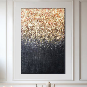 Black Brown Abstract Canvas Wall Art, 47" Living Room Hotel Wall Decor by Sona Casa