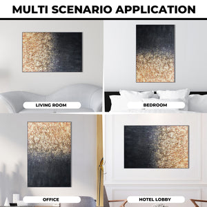 Black Brown Abstract Canvas Wall Art, 47" Living Room Hotel Wall Decor by Sona Casa