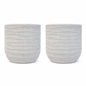 3 Pc Set of White Planter Pots by Sona Casa