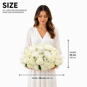White Ivory 50 cm artificial flowers centerpiece for wedding event decorations - Accent Collection