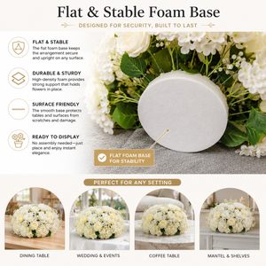 White Ivory 50 cm artificial flowers centerpiece for wedding event decorations - Accent Collection