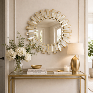 Elegant Gold Round Wall Mirror 62 cm – Premium Decorative Accent for Modern Home Decor