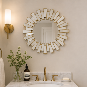 Elegant Gold Round Wall Mirror 62 cm – Premium Decorative Accent for Modern Home Decor