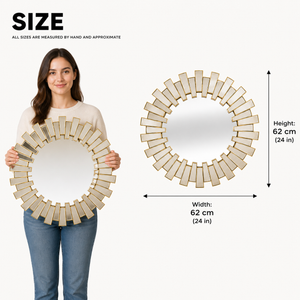 Elegant Gold Round Wall Mirror 62 cm – Premium Decorative Accent for Modern Home Decor