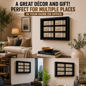 3D Wall Art Panel Featuring Fake Canadian Currency Design in Metallic Finish for Modern Home Décor 30x40cm