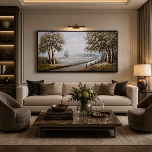 Textured Handmade Abstract Wall Art Panel in Neutral Tones for Modern Home Decor 70x140 cm
