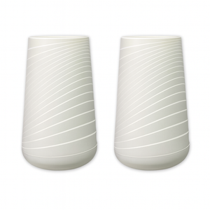 Set of 2 Tall White Indoor Decorative Planter, Modern Contemporary Self Watering Pot Home, Porch, Patio Decor Gifts-Sona Casa