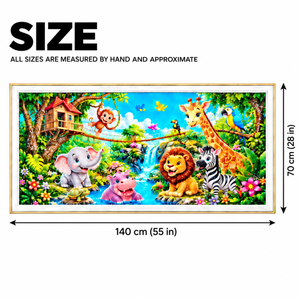 Jungle Crystal Wall Art - Framed 70x140 cm Framed