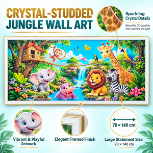 Jungle Crystal Wall Art - Framed 70x140 cm Framed
