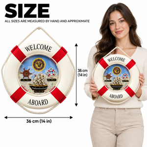 Red and White Lifebuoy Wall Clock