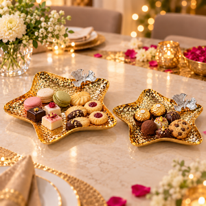 Matte Black Star-Shaped Metal Trays