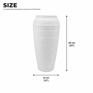 Tall White Tapered Modern Planter Pot for Indoor and Outdoor Home Decor - Accent Collection
