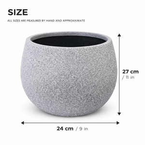 Modern Slate Dark Gray Planter, 34cm Versatile Indoor Outdoor Round Pot, Home Garden Decor by Sona Casa