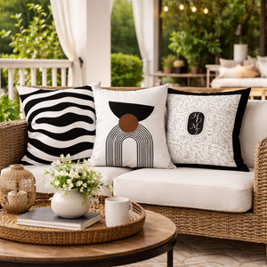 3 Pc Black White Accent Cushion Covers by Sona Casa