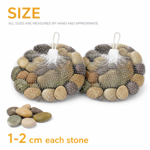Natural River Rocks, 2 Bags 500g Each Bag, 1–2 cm Decorative Pebbles Stones for Aquarium Plant Pot, Home Garden Decor by Sona Casa