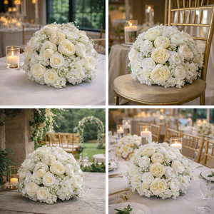 White 50 cm bouquet flowers for wedding event decorations - Accent Collection