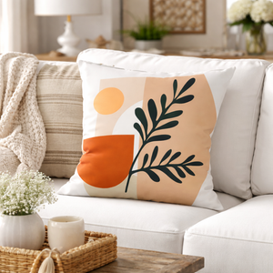 Modern Minimalist Square Cushion Cover, 17 x 17 Inch Farmhouse Bohemian Decorative Pillowcase for Living Room Bedroom by Sona Casa