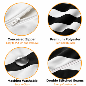 3 Pc Black White Accent Cushion Covers by Sona Casa