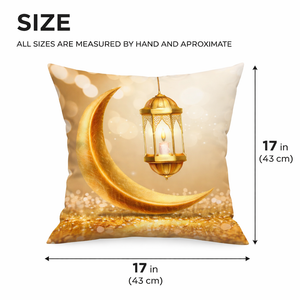Modern Minimalist Square Cushion Cover, 17 x 17 Inch Decorative Pillowcase for Living Room Bedroom, Ramadan Gift by Sona Casa