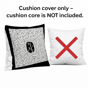 Modern Minimalist Square Cushion Cover, 17 x 17 Inch Contemporary Black & White Decorative Pillowcase for Living Room Bedroom by Sona Casa