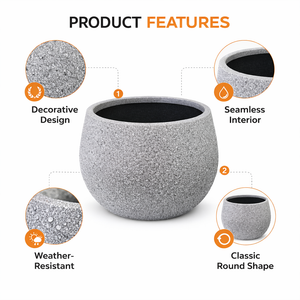 2 Pc Large Gray Planter Pots by Sona Casa