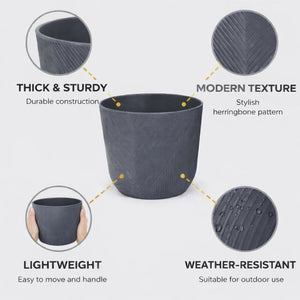 2 Gray Planter Pots by Sona Casa